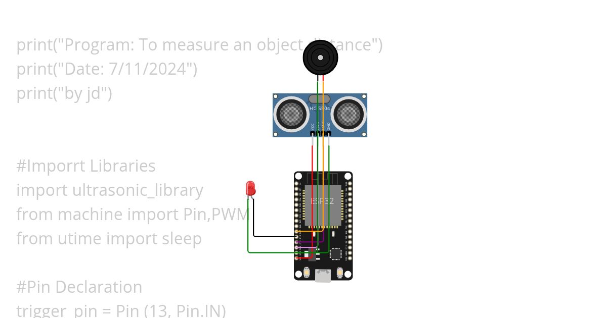 Distance detection simulation