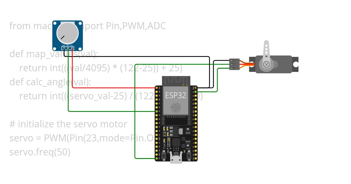 servo motor with ADC simulation