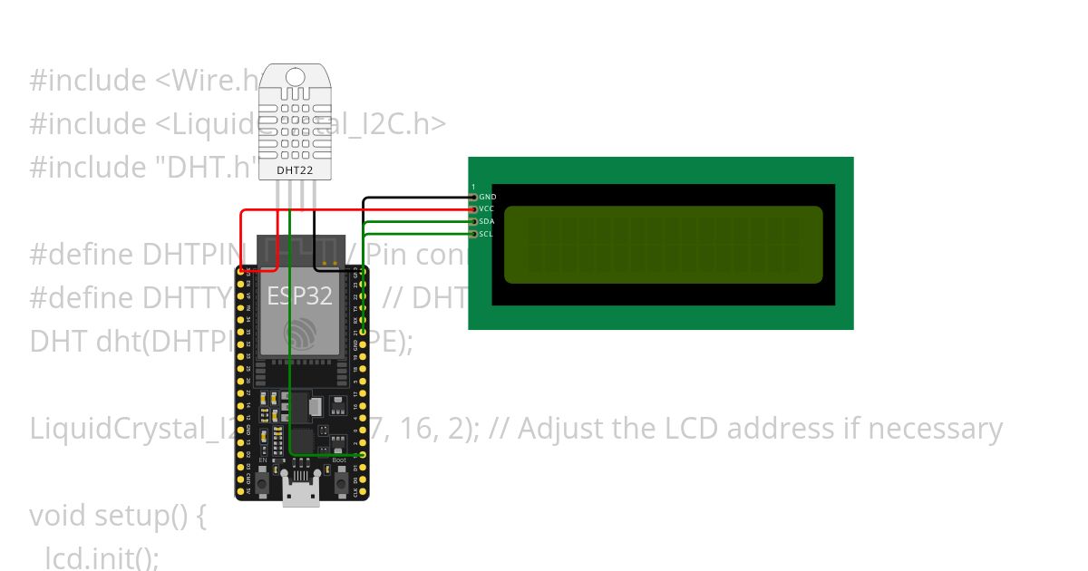 DHT22 ESp32 simulation