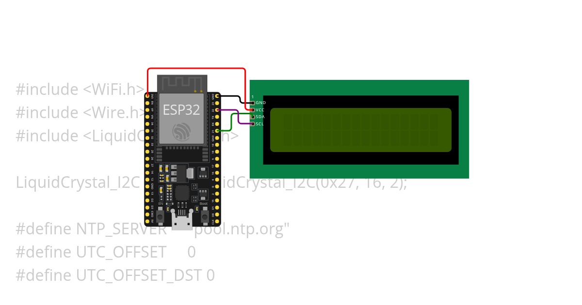 ESP32 NTP Example simulation