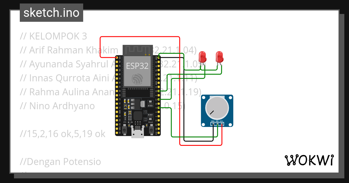 Job 3 - Analog Read - Wokwi ESP32, STM32, Arduino Simulator