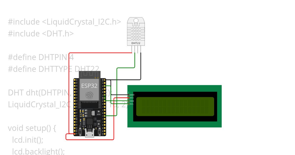 practice - DHT22 with ESP32 LCD simulation