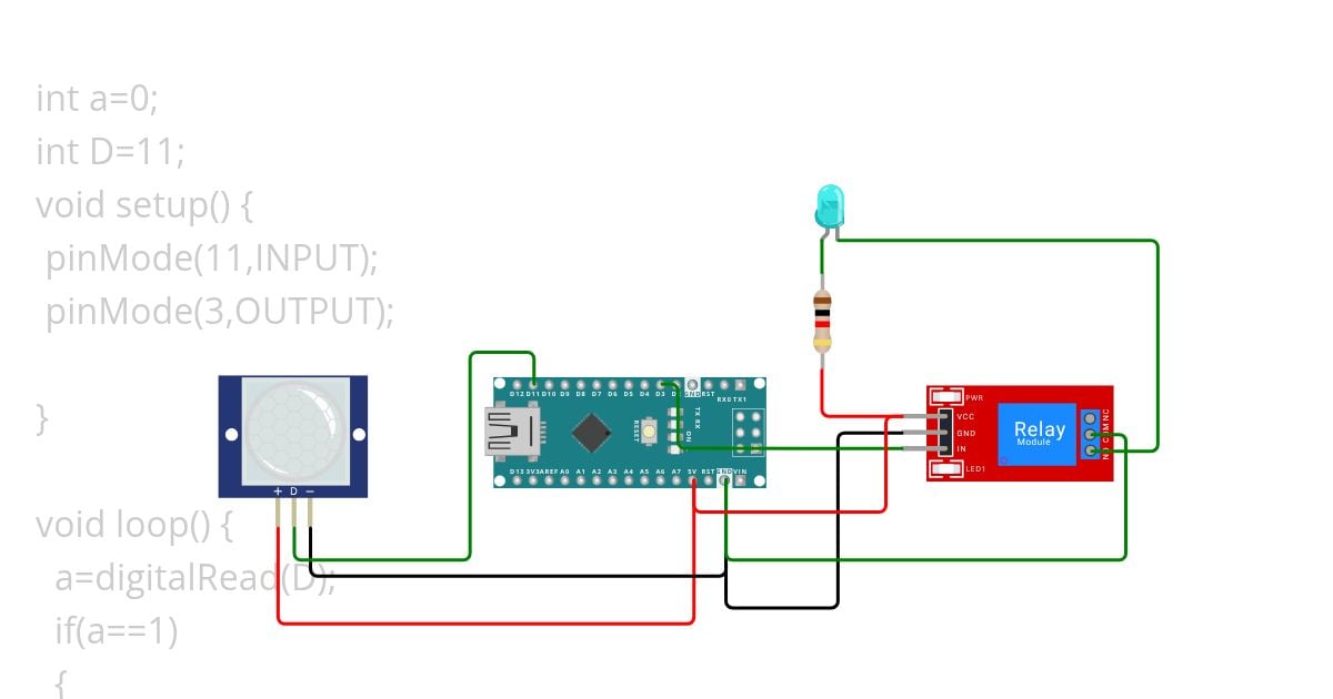 pir sensor simulation