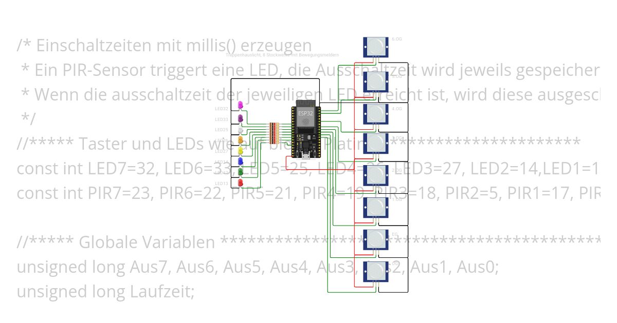 ESP32 Treppenhauslicht Erweitert simulation