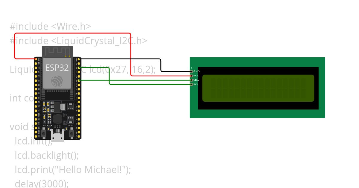 i2c_lcd display simulation