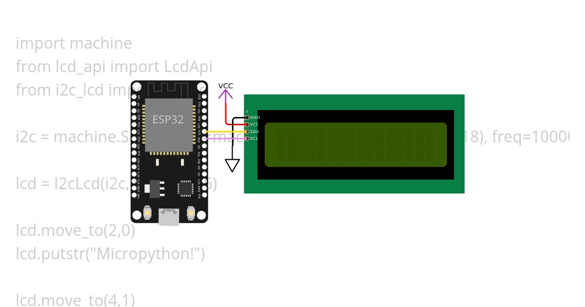 I2C LCD simulation