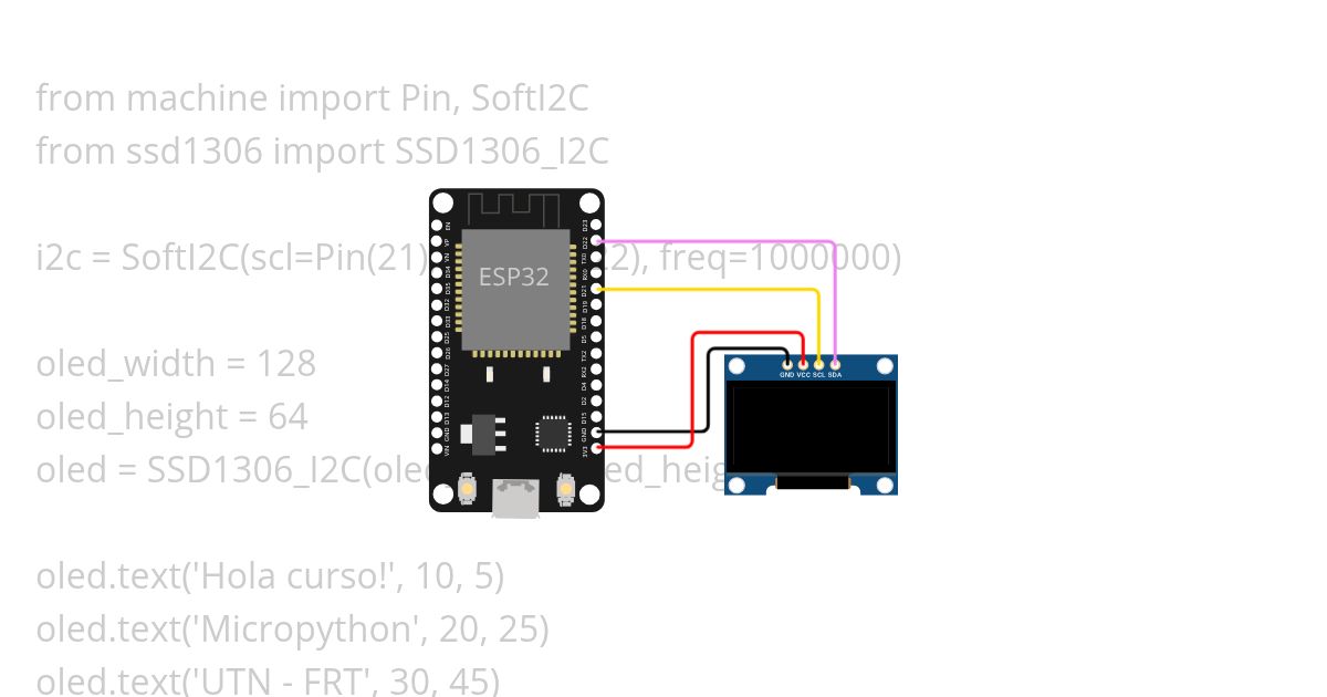 ESP32 y SSD1306 simulation