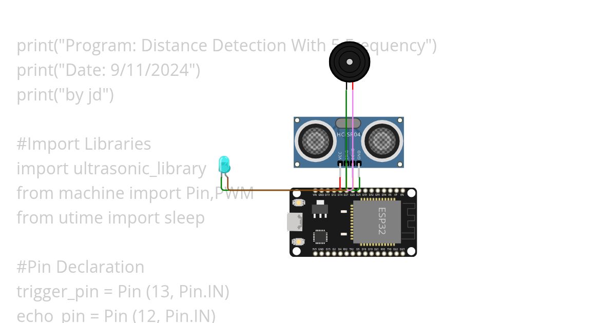 Distance Detection with 3 Frequency simulation