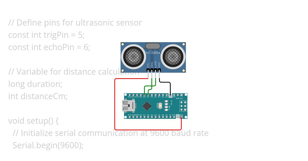 nano with ultrasonic sensor simulation