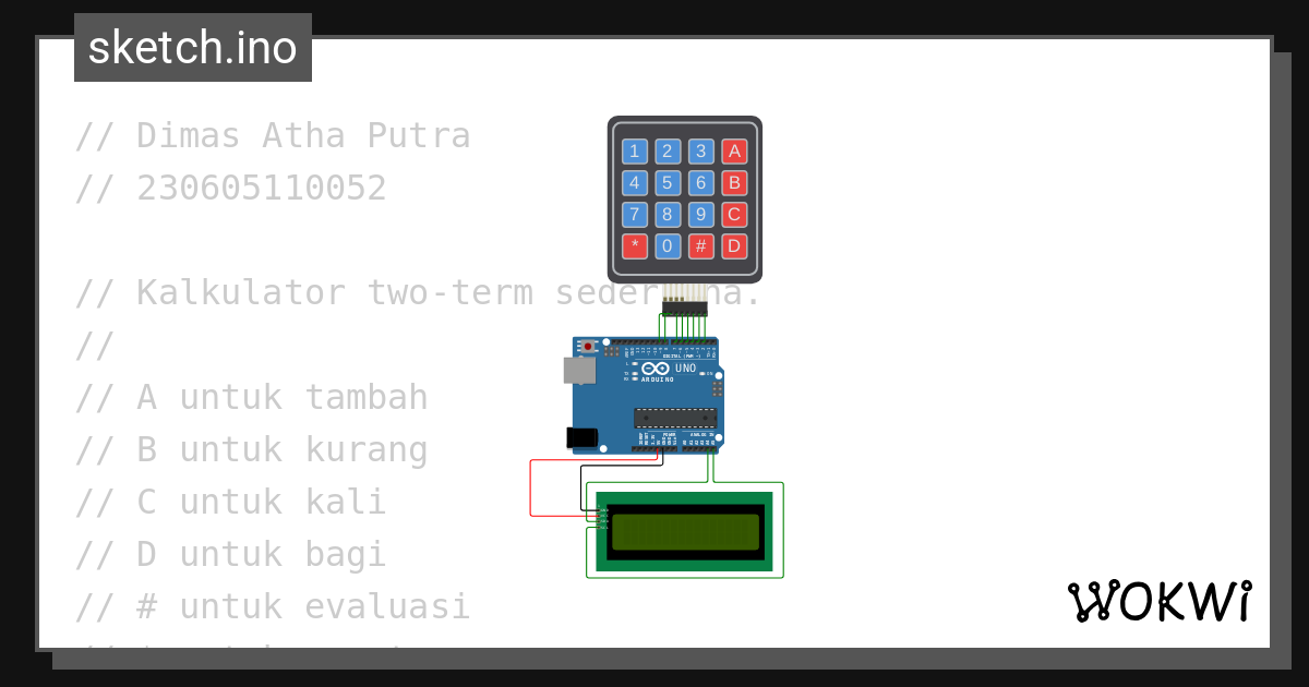 Kalkulator 2-term sederhana - Wokwi ESP32, STM32, Arduino Simulator