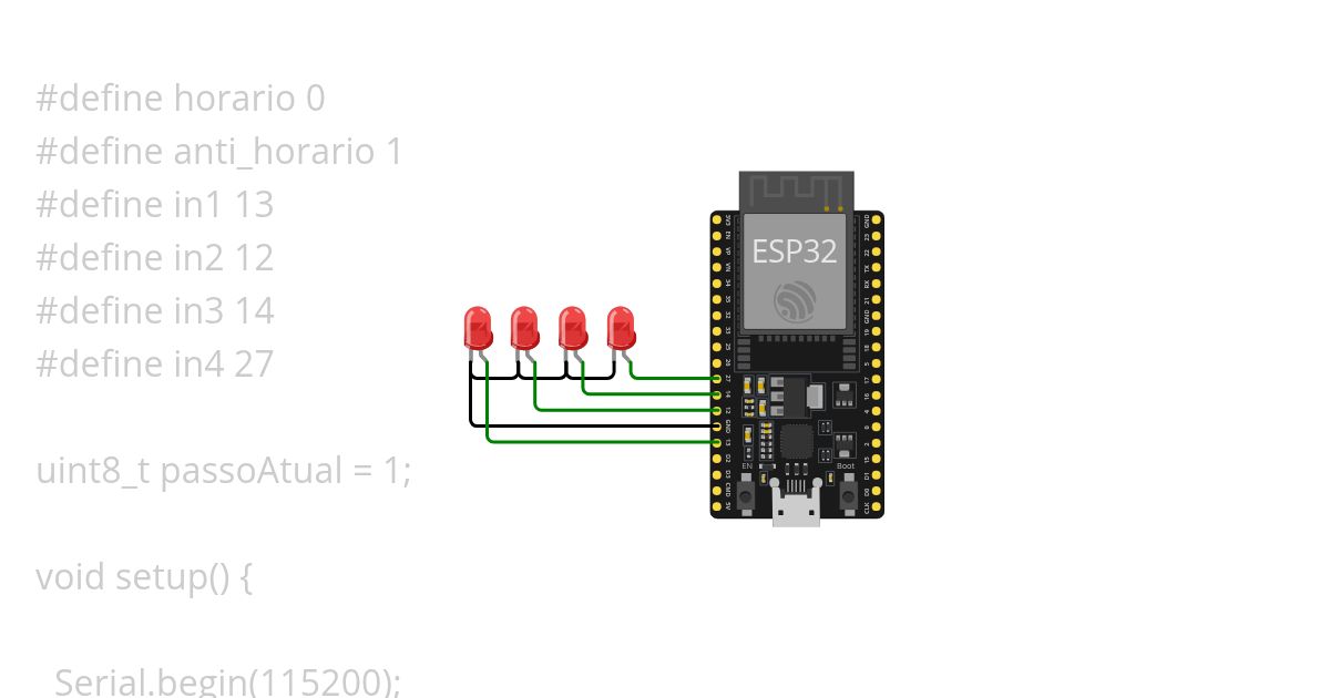 motor de passo unipolar simulation