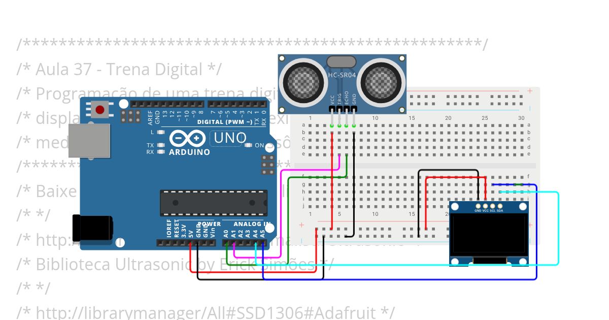AULA 37 - TRENA DIGITAL-DISPLAY OLED simulation