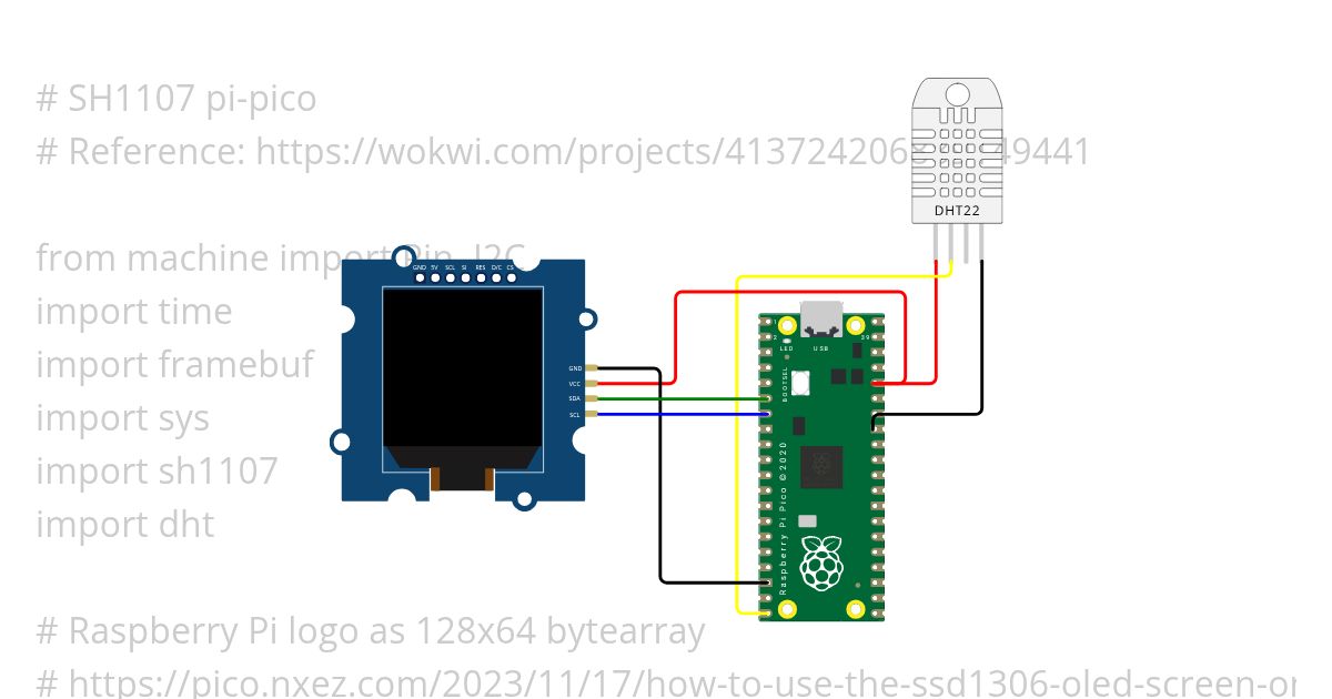 SH1107 pi-pico Micropython simulation