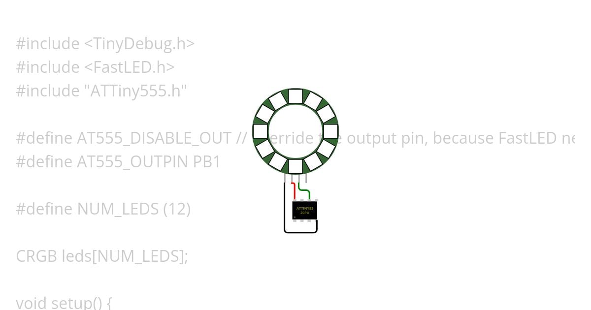 FastLED ATtiny 555 simulation