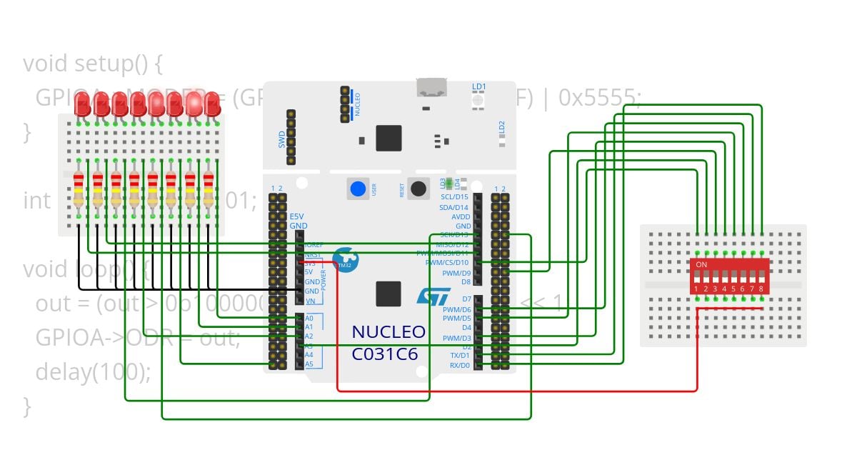 LED_GPIO_Lauflicht simulation