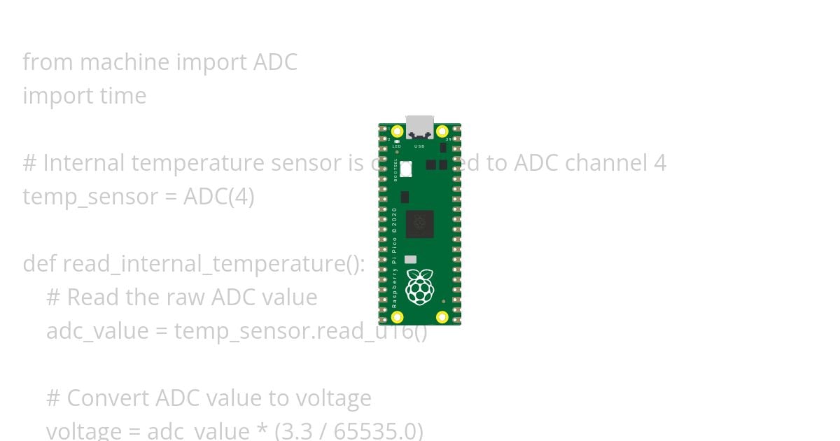 Raspberry Pi Pico - Onboard Temperature Sensor simulation