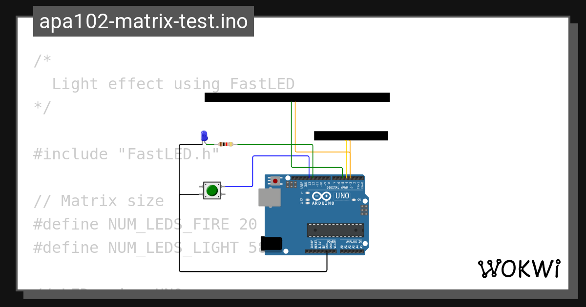 Apa102 test fire1 ino wokwi esp32 stm32 arduino simulator