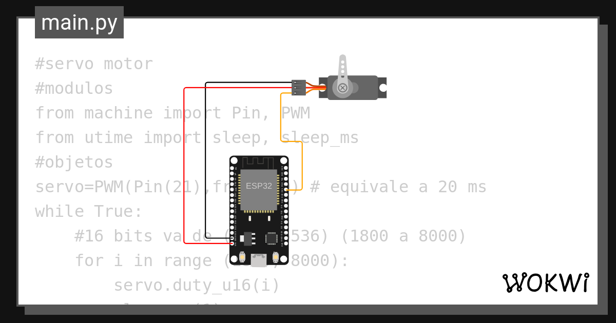 Esp32 servomotor wokwi esp32 stm32 arduino simulator