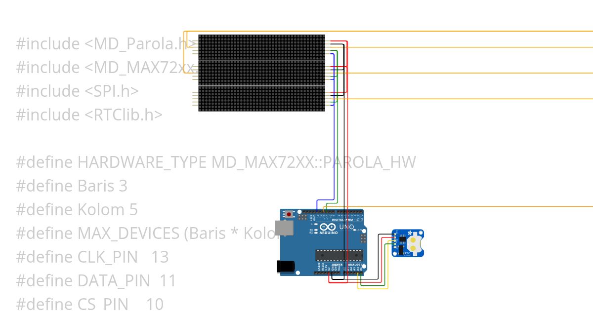 01. MAX7219 3x5 modul simulation