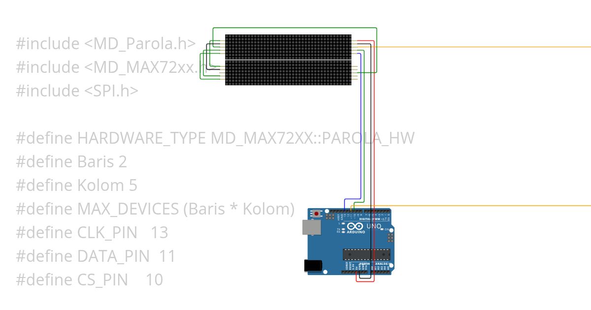 01. MAX7219 1x5 modul simulation