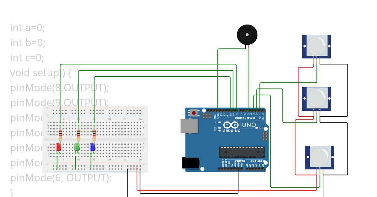 3 led 3 sensor simulation