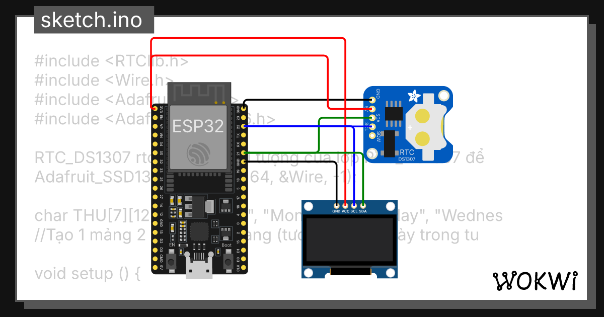 RTC_DS1307_demo - Wokwi ESP32, STM32, Arduino Simulator