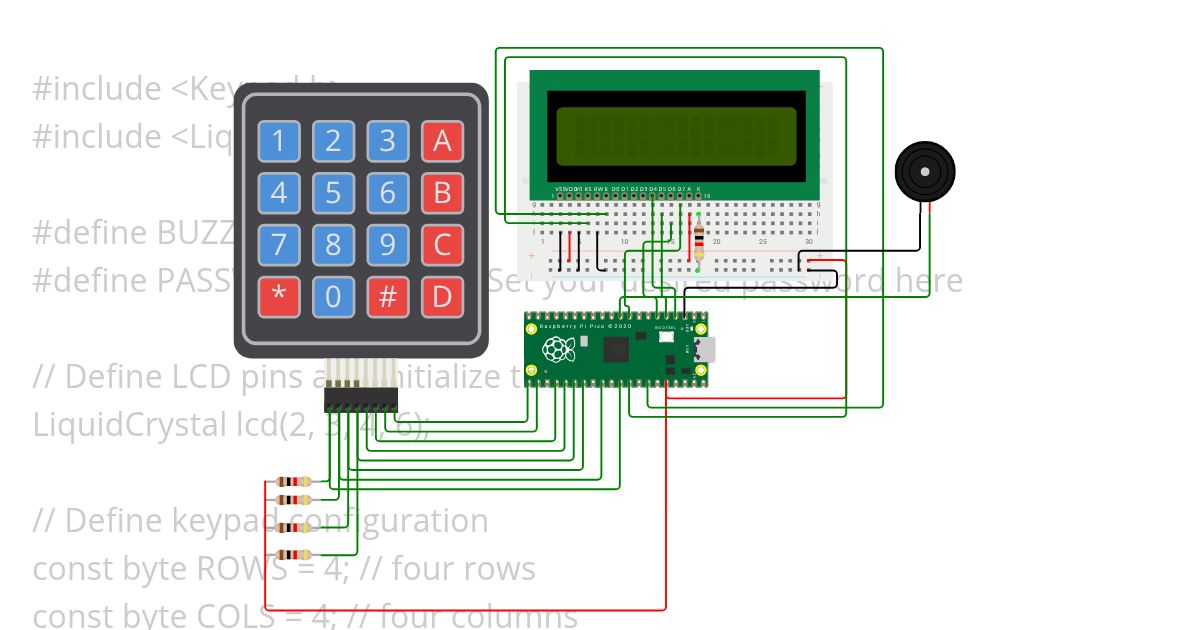 Pico Keypad with LCD bomb (pending) simulation