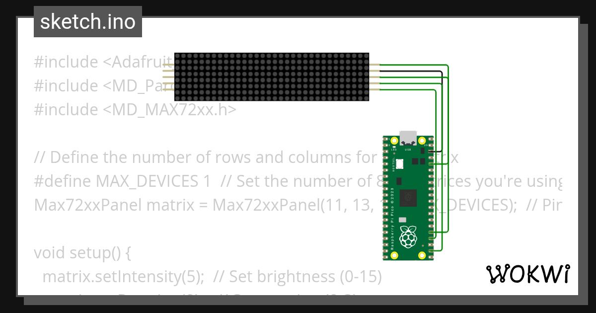 led matrix - Wokwi ESP32, STM32, Arduino Simulator