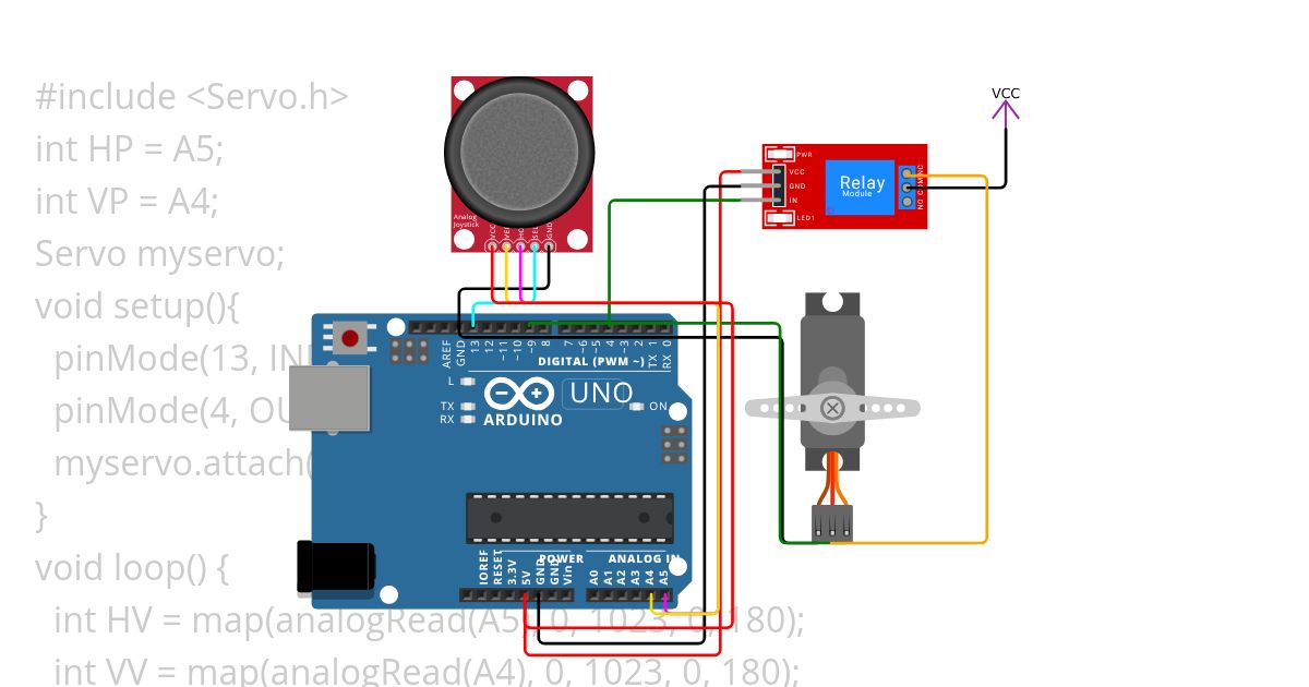 Servo and Analog with Relay switch simulation