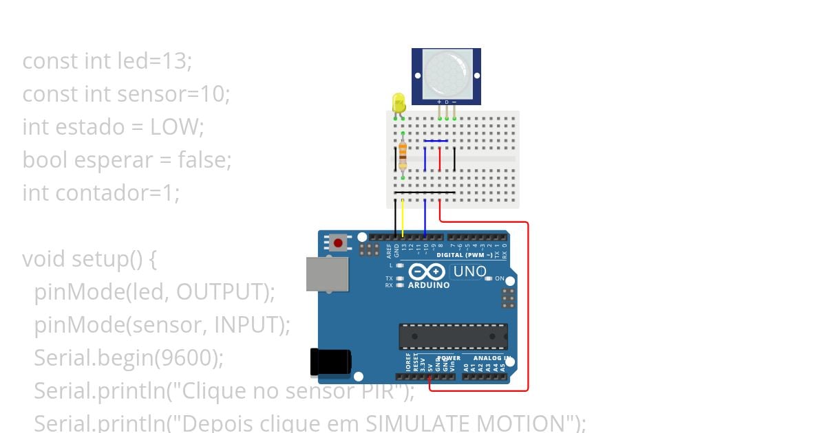 Framework Arduino II: Aula 14 Sensor PIR simulation