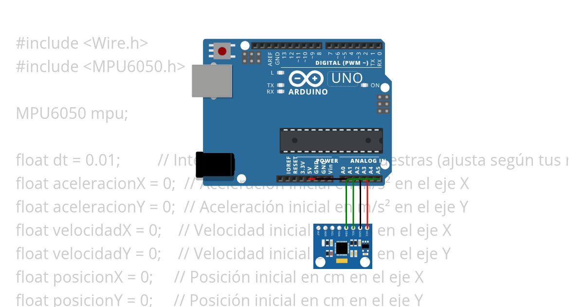 MPU6050 Posicion y Velocidad simulation