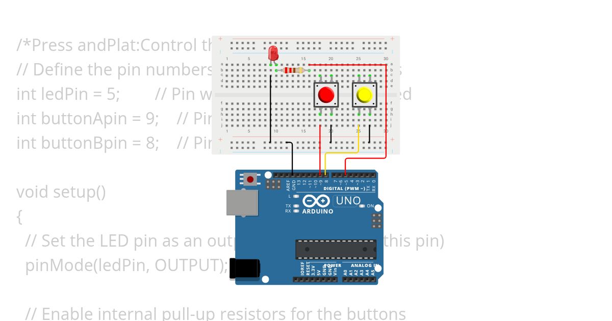 Press and Play :Control the LED simulation