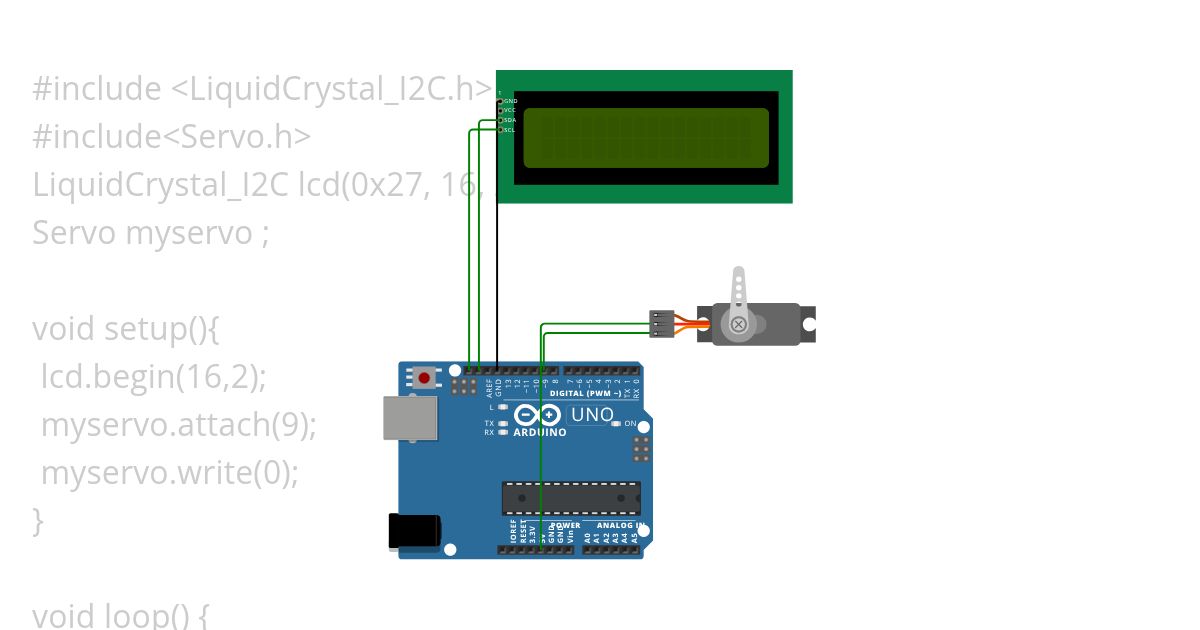 Servomotor lcd cronologico simulation