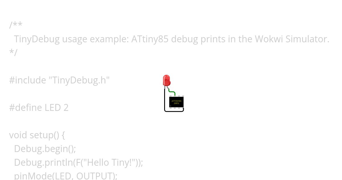 attiny85-tinyDebug simulation