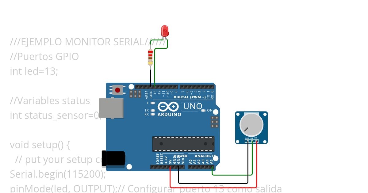 ARDUINO UNO - Analogo Monitor Serial  simulation