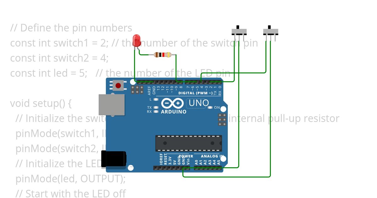 Led com 2 switch Copy simulation