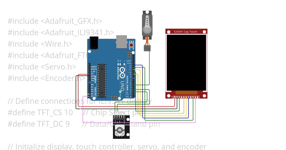 TOuch Display with servo 0.1 simulation