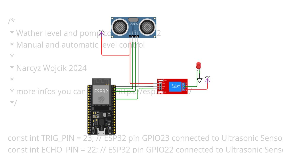 ESP32 - Water level controler simulation