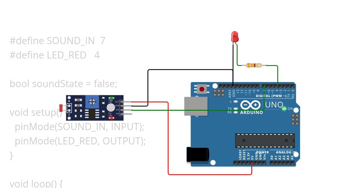 Sound sensor toggle simulation