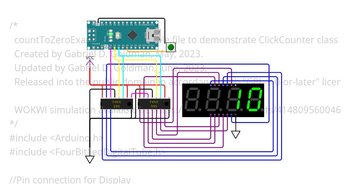 FourBitLedDigitalTube/countToZeroExample simulation