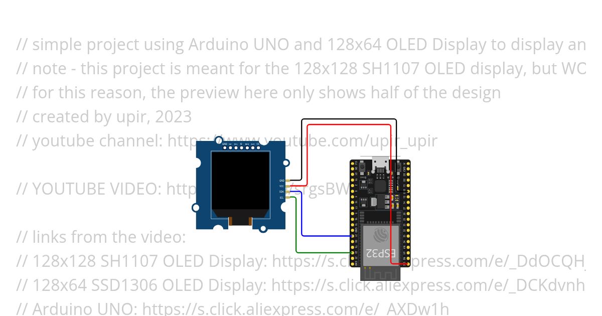 SH1107_OLED_Clock_test simulation