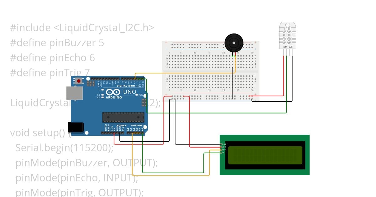 Praktik DHT11-LCD16x2I2C simulation