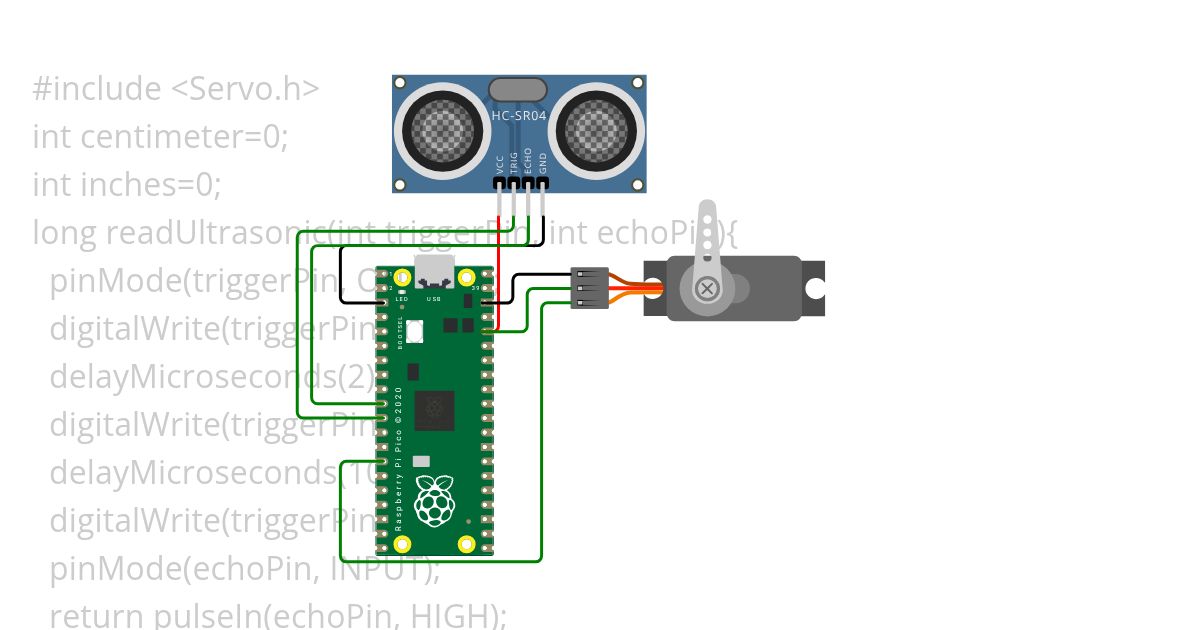 ULTRASONIC WITH SERVO simulation