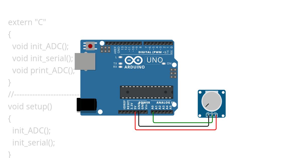 adc serial monitor assembly simulation