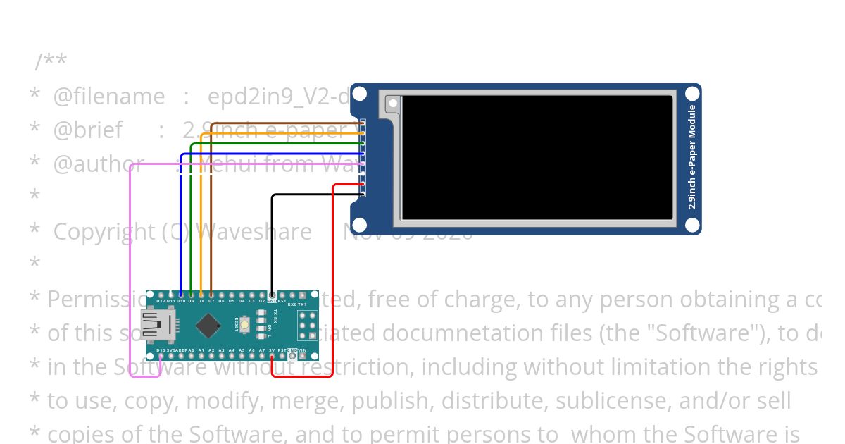 E-Paper v1 simulation