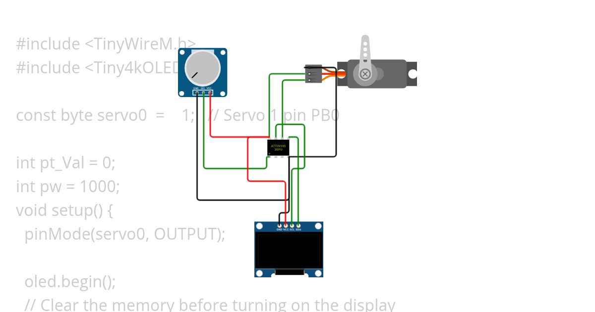 ATTINY85 Servo Tester simulation