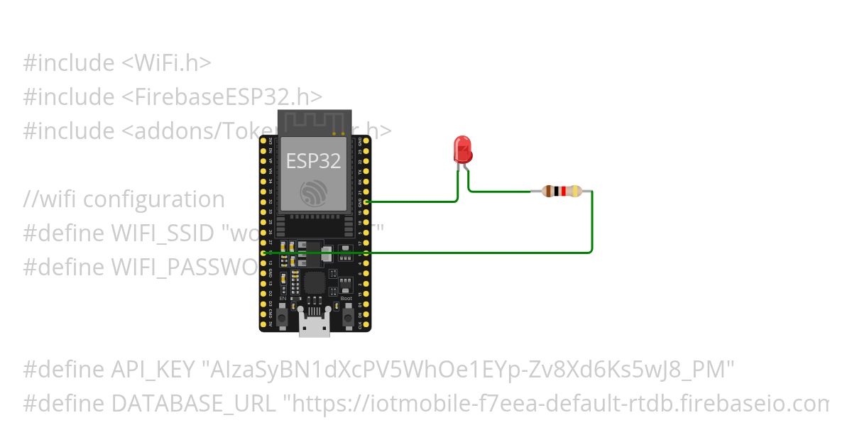Led Blink Using Esp32  firebase simulation