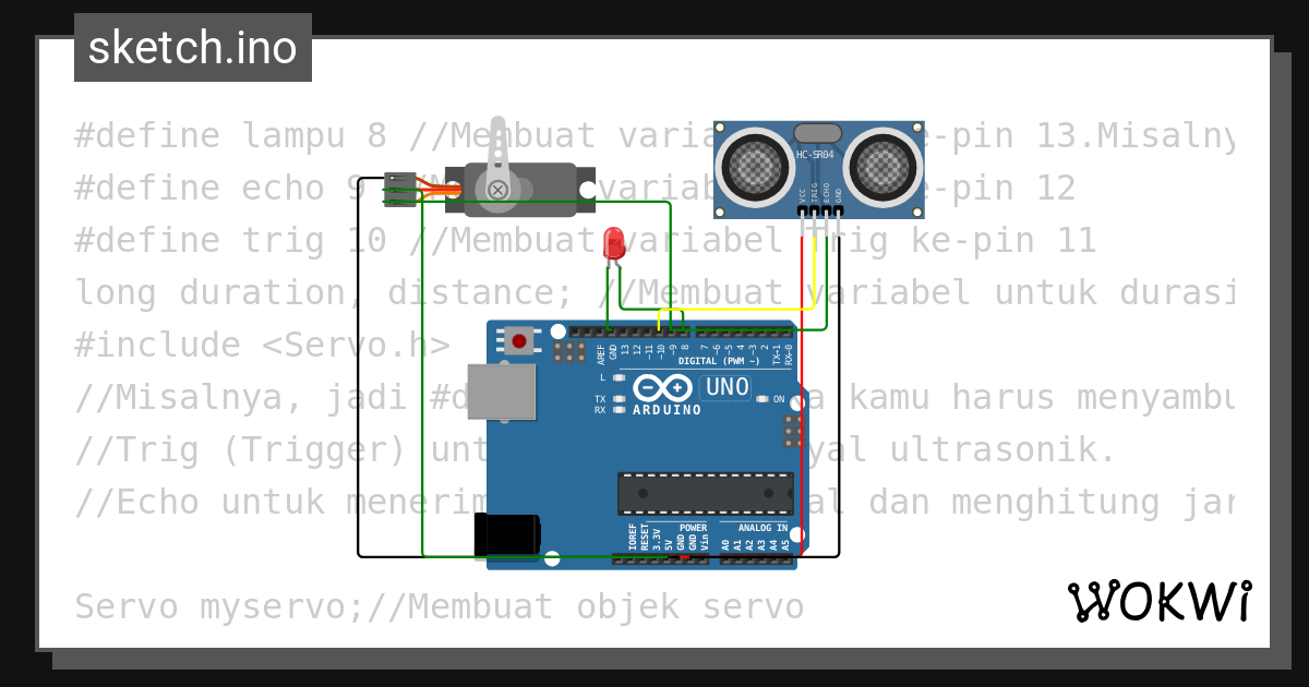 Palang Pintu Otomatis Bramansyah wafaa 9 - Wokwi ESP32, STM32, Arduino ...