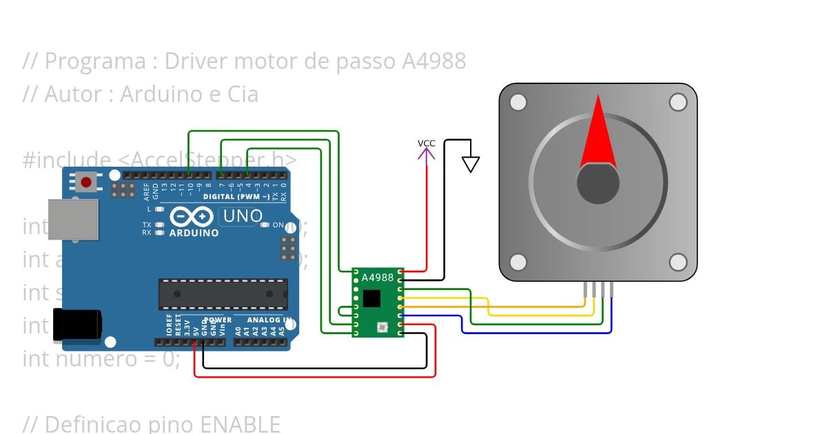Framework Arduino II: Aula 21 Motores de Passo Parte III simulation