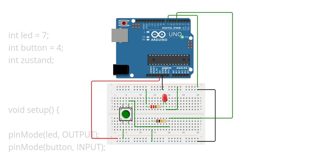 Button Led simulation